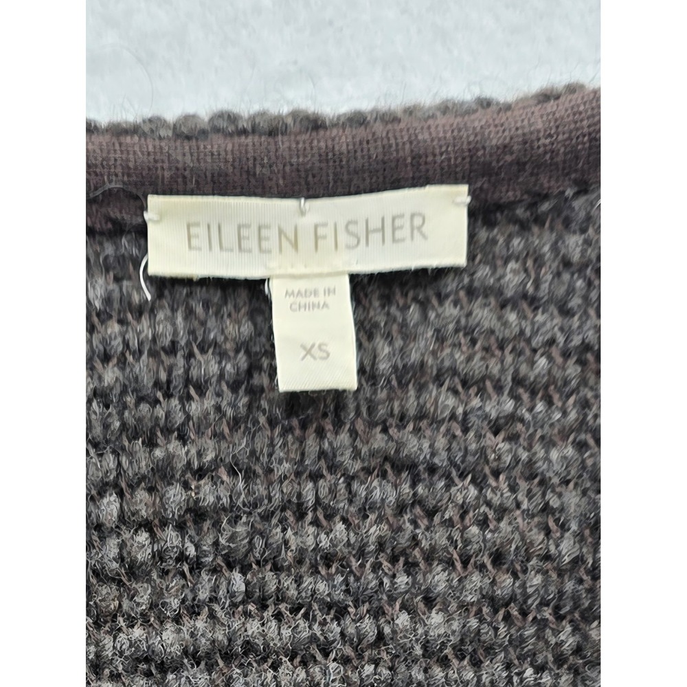 Eileen Fisher Women's Dark Brown Wool 2 Button Cardigan. Size XS - Picture 7 of 8